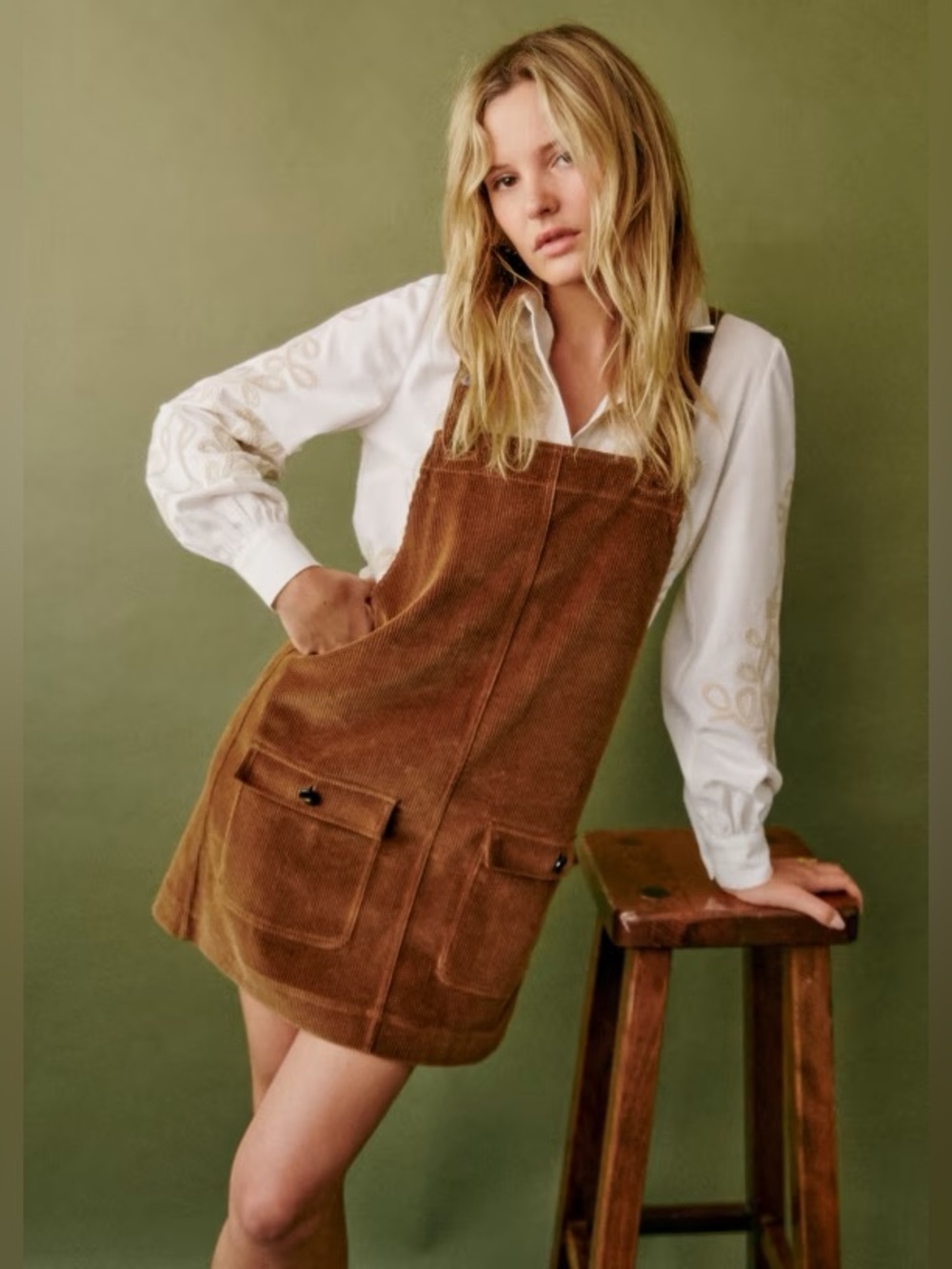Sezane Ysea Dress in Camel